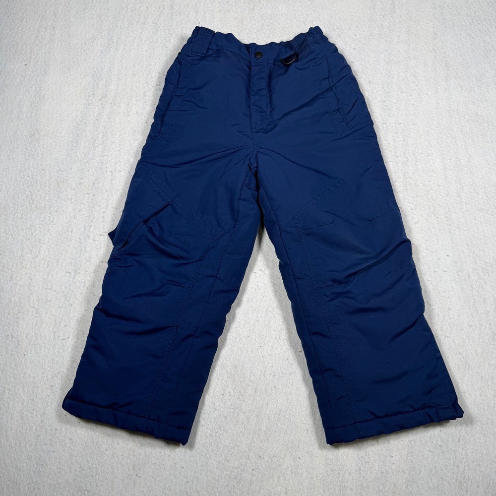 Athletech Kids Navy Blue Insulated Snow Pants Cargo Pocket Size M 8